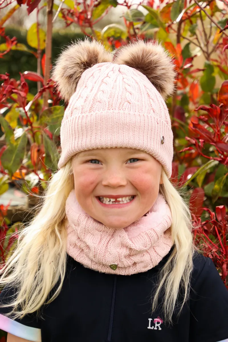Hy Equestrian Morzine Children's Bobble Hat - Blush-1